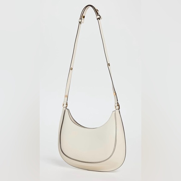 💎NWT💎 Tory Burch Robinson Spazzolato Crescent Shoulder Bag, Shea Butter - Picture 6 of 15